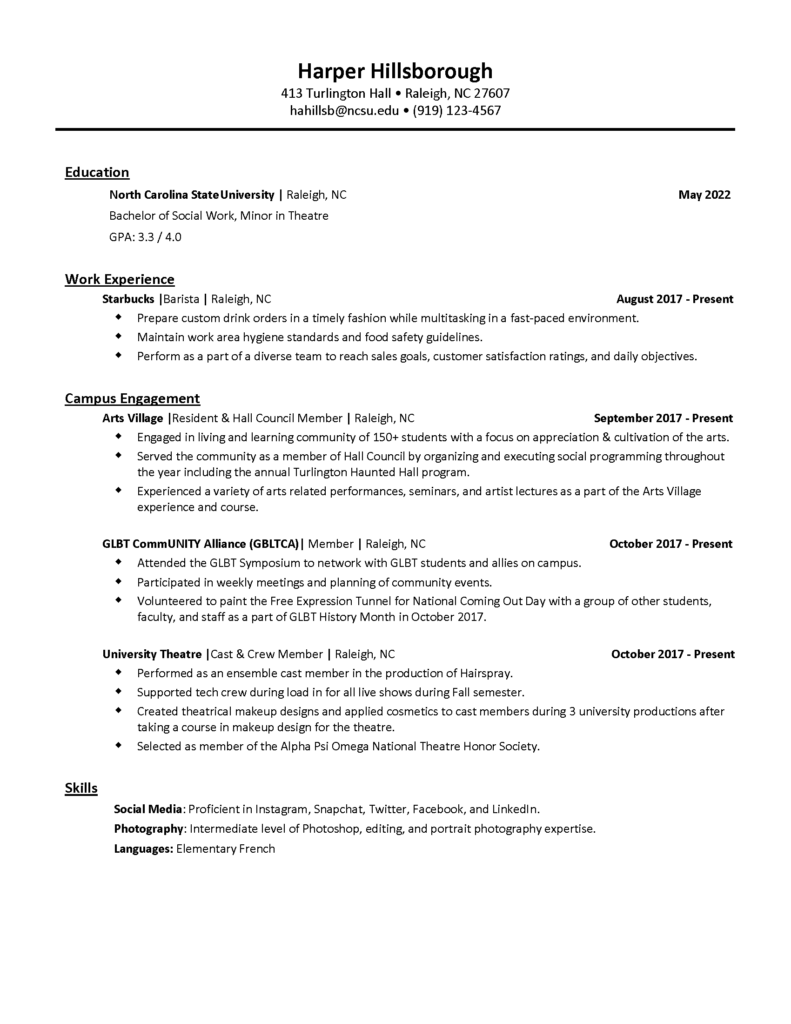 General Resume Example