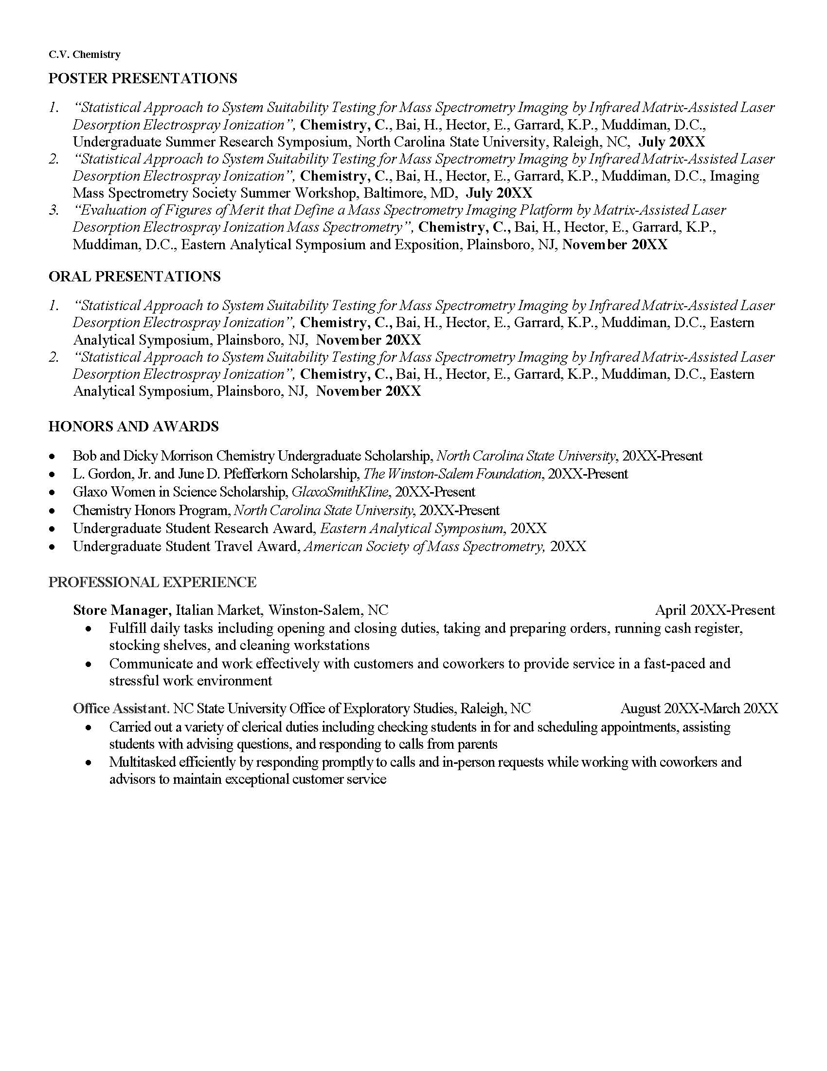 Resume and CV Examples | Career Development Center