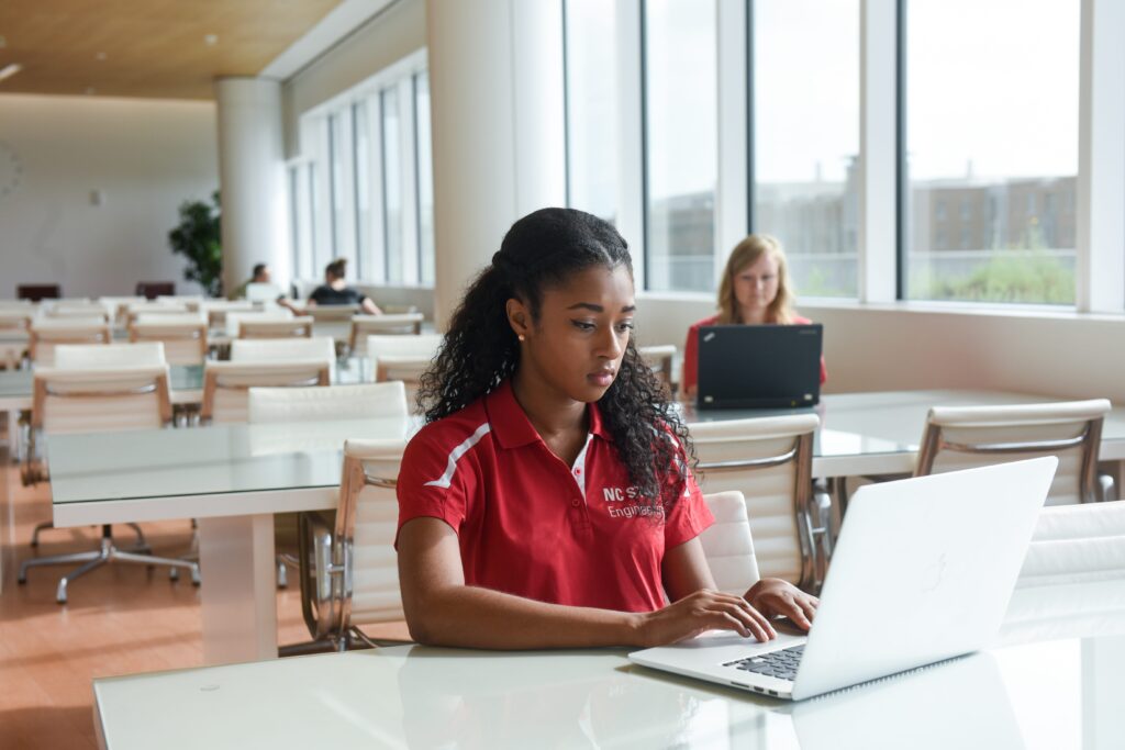 student on laptop